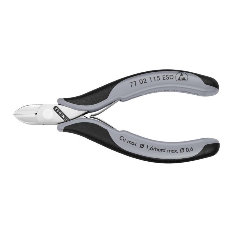 KNIPEX 77 02 115 ESD Tronchesi laterali per elettronica ESD con cerniera passante con impugnature multicomponente 117 mm