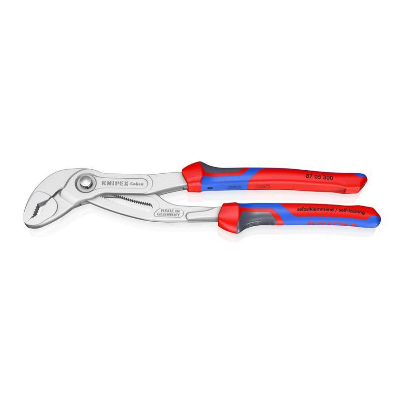 KNIPEX 87 05 300 Cobra® Pinza regolabile di nuova generazione per tubi e dadi con manici comfort cromata 300 mm
