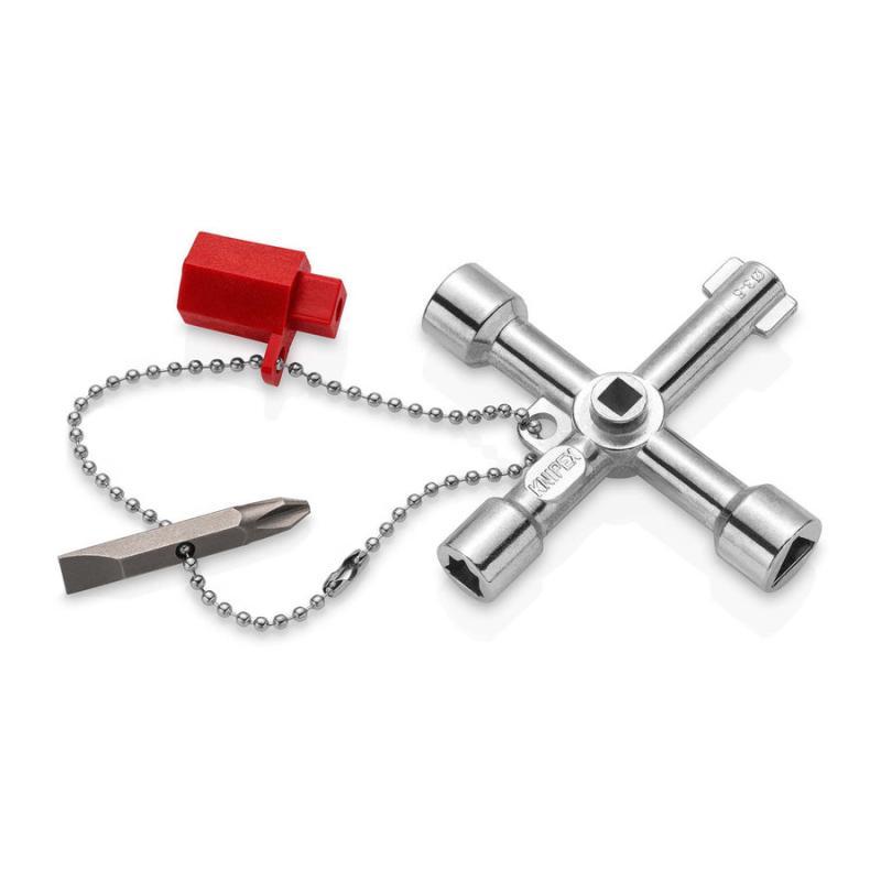 KNIPEX 00 11 03 Chiave universale per quadri ed armadi elettrici per tutti i sistemi di chiusura più comuni 76 mm
