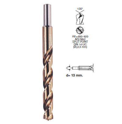 Punta HSS-Cobalto 8% Codolo Ridotto 13 mm DIN 338