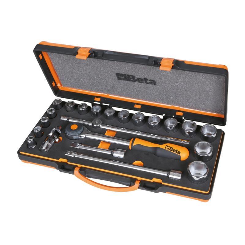 Assortimento Di 17 Chiavi A Bussola A Mano Esagonali E 5 Accessori In Termoformato Morbido, In Cassetta Di Lamiera 920A/C17MR Beta 009200937