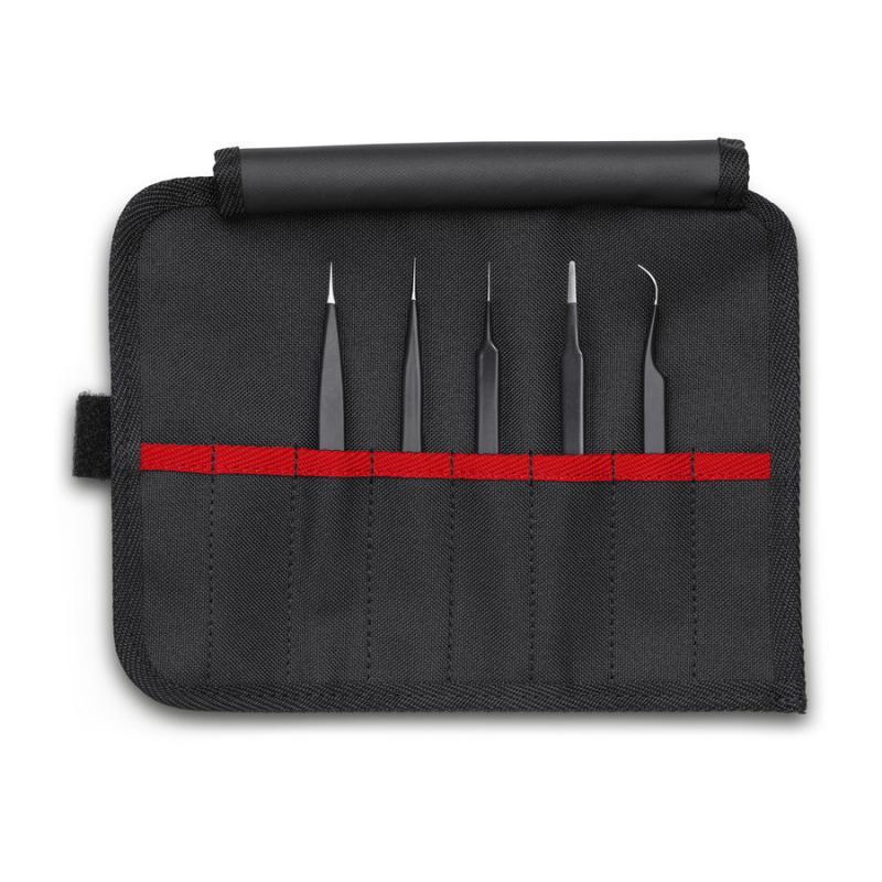 KNIPEX 92 00 01 ESD Assortimento di pinzette universali ESD 5 pezzi 90 mm