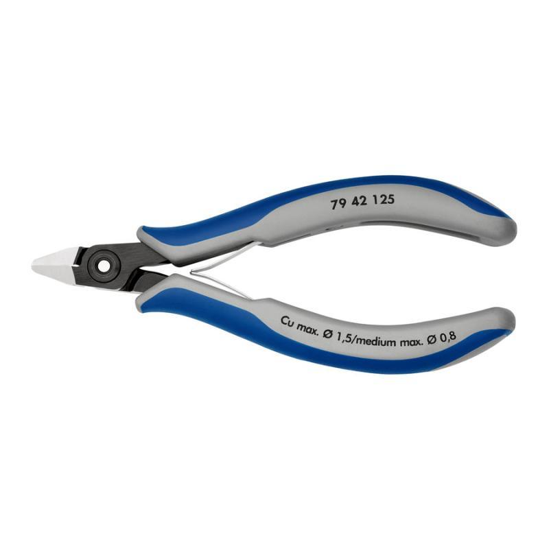 KNIPEX 79 42 125 Tronchese laterale di precisione per elettronica con impugnature multicomponente brunita 125 mm