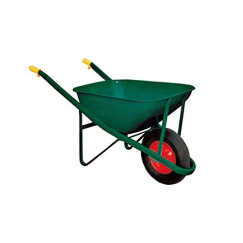 Carriola Montata Rinforzata 100lt Con Vasca Verniciata Verde Con Ruota Pneumatica