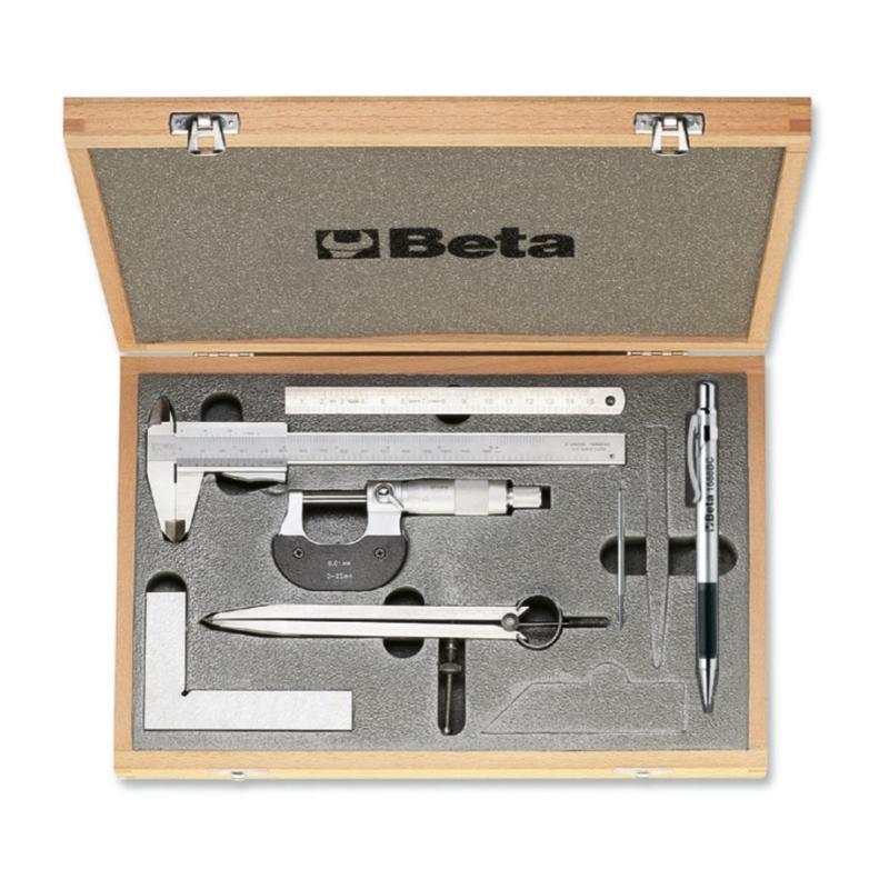 Assortimento Di 7 Strumenti Per Misurare E Tracciare (Art. 1650, 1658/25, 1670, 1680C, 1682, 1688Bc) In Cassetta 1685/C7 Beta 016850110
