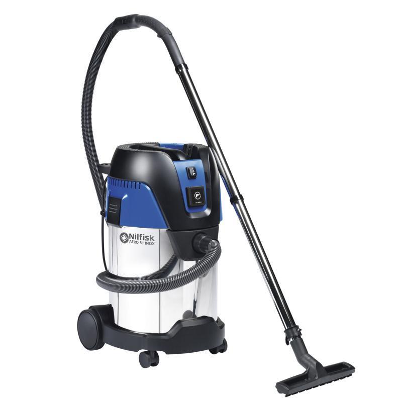 NILFISK AERO 31-21 INOX Aspiratore Solidi E Liquidi 230V 1250W Fusto Inox Capacità 30 Lt E Presa Elettroutensili