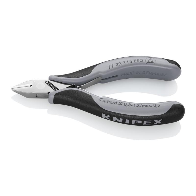 KNIPEX 77 32 115 ESD Tronchesi laterali per elettronica ESD con cerniera passante con impugnature multicomponente 115 mm