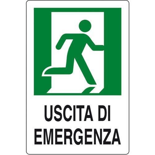Cartello In alluminio Uscita Di Emergenza Destra 30x20 cm