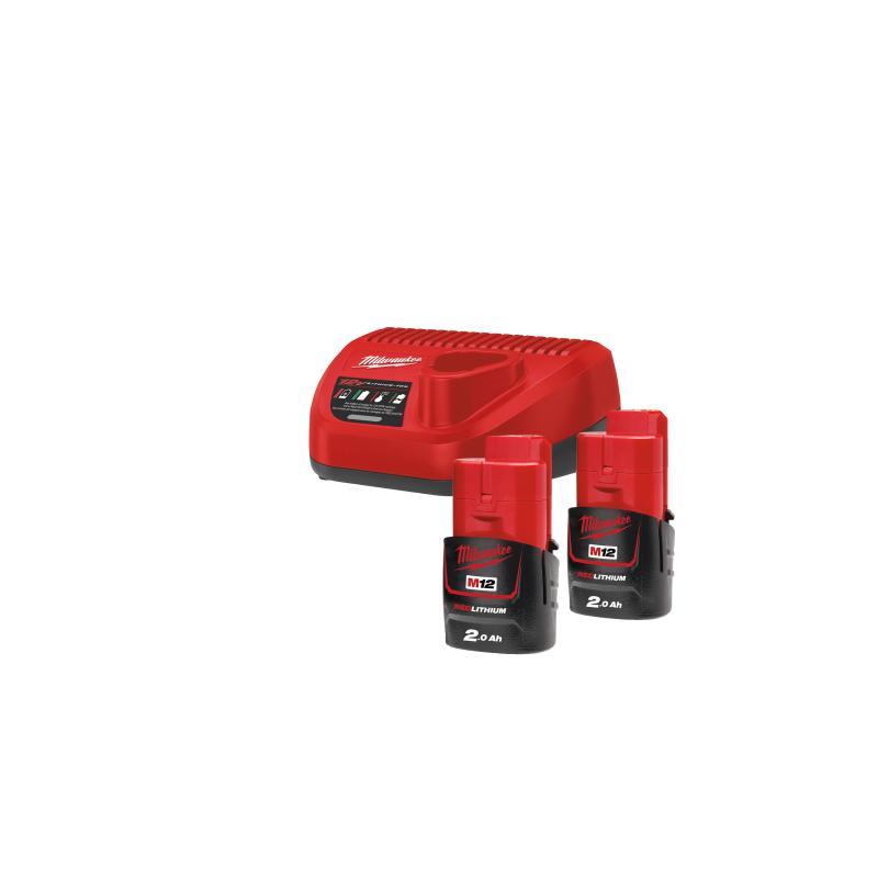 Energy Kit M12: 2 Batterie 2 Ah, 1 Caricabatterie - M12 NRG-202 - Milwaukee 4933459209