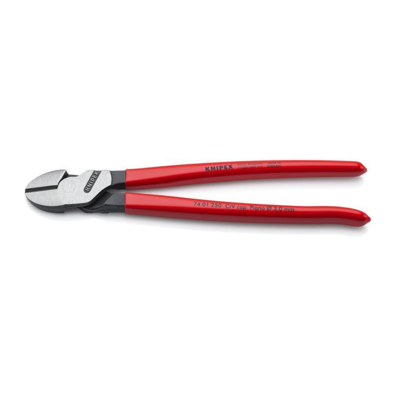 KNIPEX 74 01 250 Tronchese laterale per meccanica tipo forte rivestiti in resina sintetica atramentata nera 250 mm