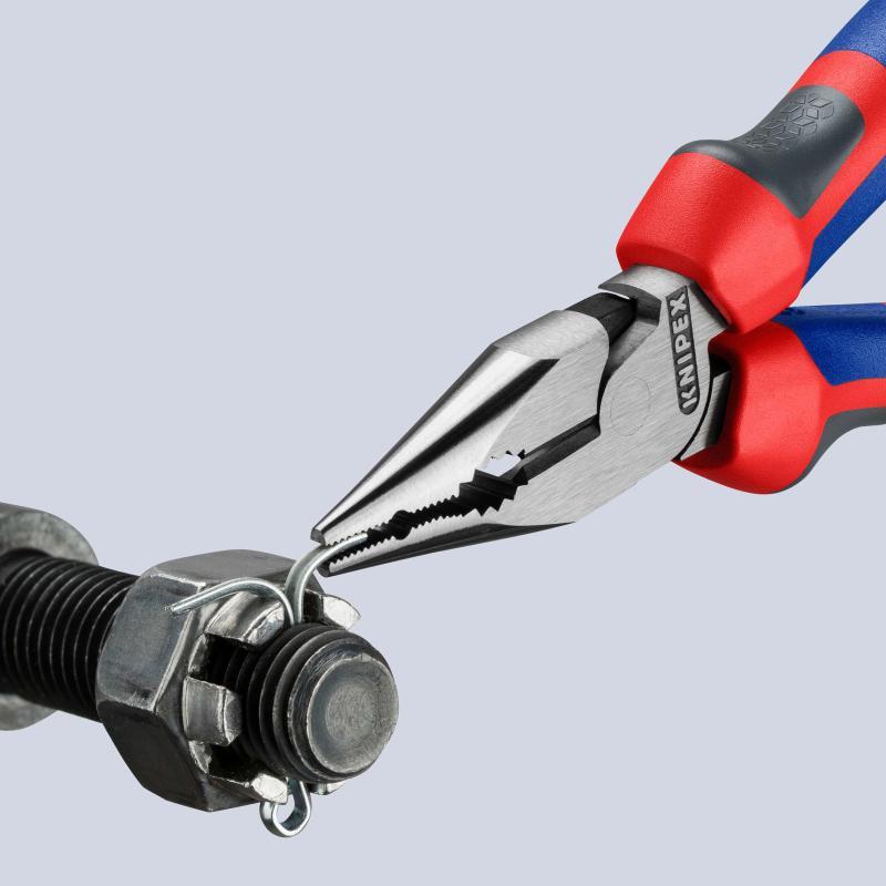 KNIPEX 08 22 145 SB Pinza universale con testa a punta con manici comfort atramentata nera 145 mm in confezione Self-service