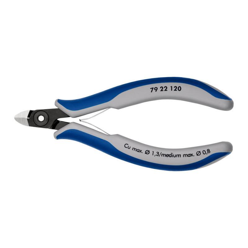KNIPEX 79 22 120 Tronchese laterale di precisione per elettronica con impugnature multicomponente brunita 120 mm