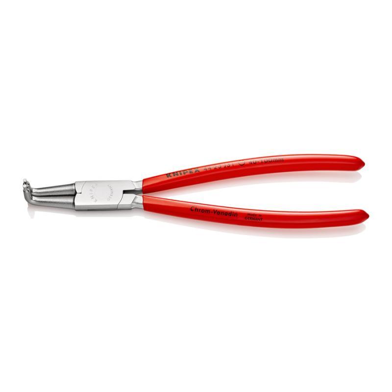 KNIPEX 44 23 J31 Pinza per anelli di sicurezza per anelli di sicurezza interni a fori rivestiti in resina sintetica cromata 215 mm