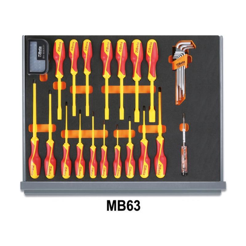Assortimento Di 96 Utensili Per Elettrotecnica In Vassoio Morbido In Eva 5935ET/1MB Beta 059351332