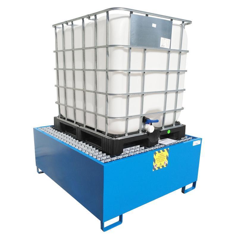Vasca Contenimento In Acciaio Blu Per Lo Stoccaggio Di 1 Cisternetta Capacita Lt 1.150 Dim.1650x1340x620