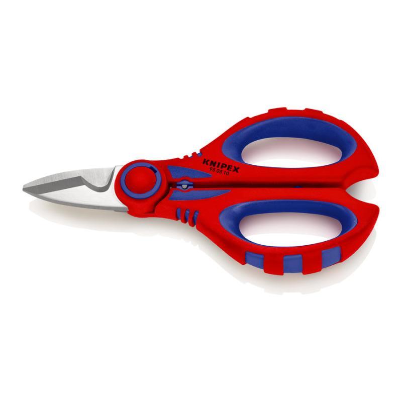 KNIPEX 95 05 10 SB Forbici da elettricista rivestiti in materiale bicomponente, rinforzato in fibra di vetro 160 mm