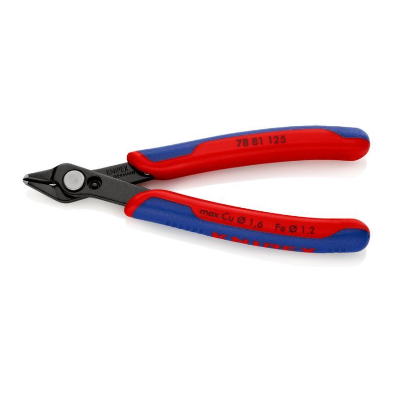 KNIPEX 78 81 125 SB Electronic Super Knips® con impugnature multicomponente brunita 125 mm in confezione Self-service