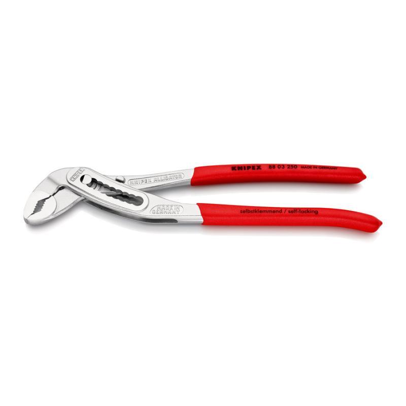 KNIPEX 88 03 250 Alligator® Pinza regolabile per tubi e dadi rivestiti in resina sintetica antiscivolo cromata 250 mm