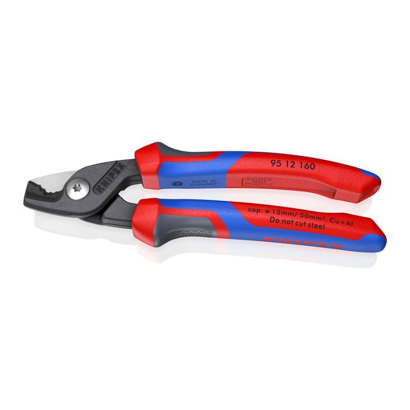 KNIPEX 95 12 160 StepCut® Cesoia per cavi con manici comfort brunita 160 mm