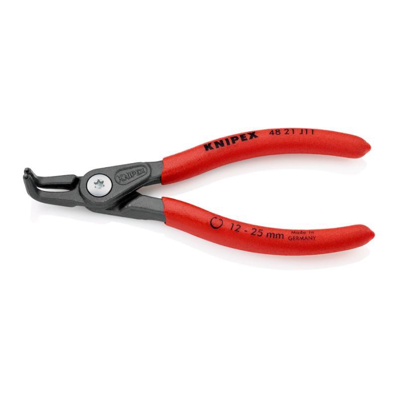 KNIPEX 48 21 J11 SB Pinza di precisione per anelli di sicurezza per anelli di sicurezza interni a fori rivestiti in resina sintetica antiscivolo bonderizzata grigia 130 mm in confezione Self-service