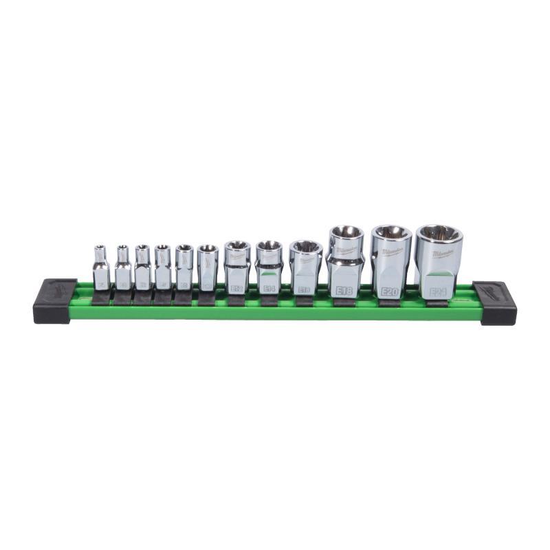 Set 12Pz Bussole E-Torx A Mano Da 1/4, 1/2 E 3/8 - Metrico - Milwaukee 4932498799