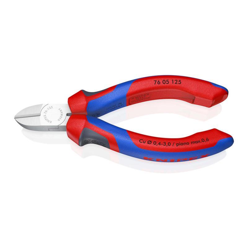 KNIPEX 76 05 125 Tronchese laterale per elettromeccanica con manici comfort cromata 125 mm
