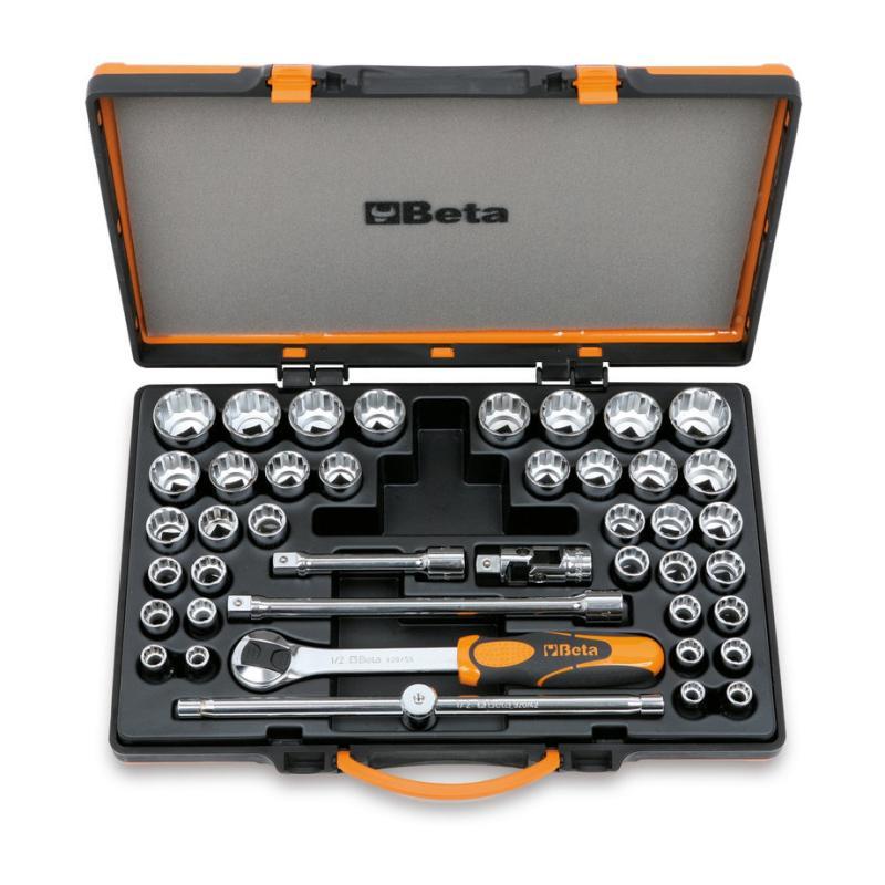 Assortimento Di 37 Chiavi A Bussola A Mano Poligonali E 5 Accessori In Cassetta Di Lamiera 920/C37 Beta 009200988