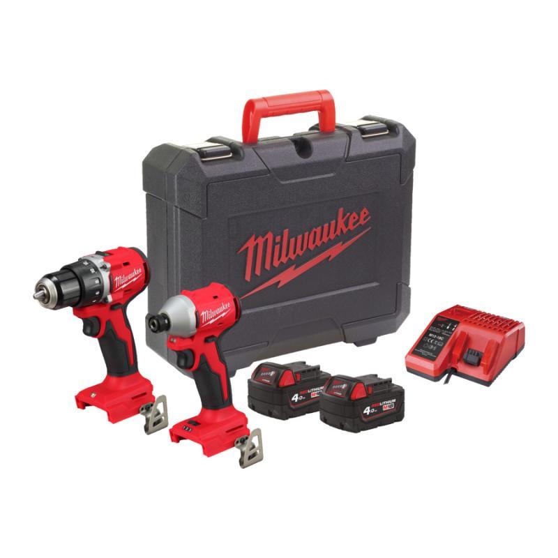 Kit M18 Brushless Trapano Rotativo E Avv Impulsi 1/4 Hex Blddrc + Blidrc - M18 BLCPP2B-402C - Milwaukee 4933492836
