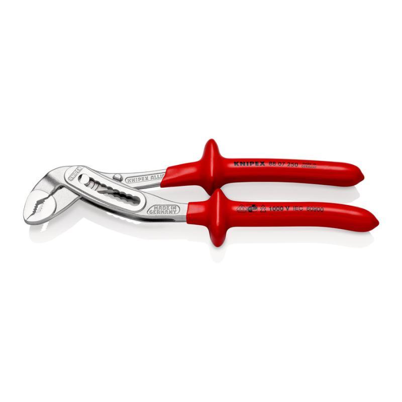 KNIPEX 88 07 250 Alligator® Pinza regolabile per tubi e dadi isolati ad immersione, collaudati VDE cromata 250 mm
