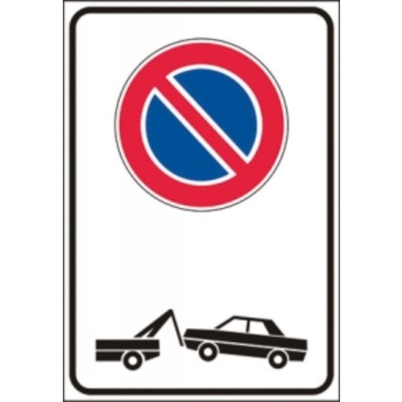 Cartello Divieto Di Sosta, Zona Rimozione Coatta Figura II 79 — Ferro / Classe 2 / 60 x 90 cm