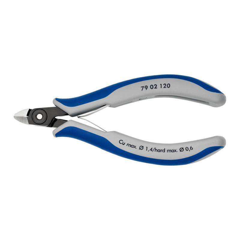 KNIPEX 79 02 120 Tronchese laterale di precisione per elettronica con impugnature multicomponente brunita 120 mm
