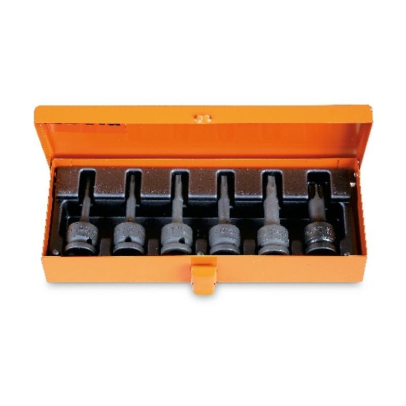 Serie Di Chiavi A Bussola Macchina Maschio Per Viti Con Impronta Torx®, Con Attacco Quadro Femmina 1/2" Fosfatate In Cassetta Di Lamiera 720TX/C6 Beta 007200483