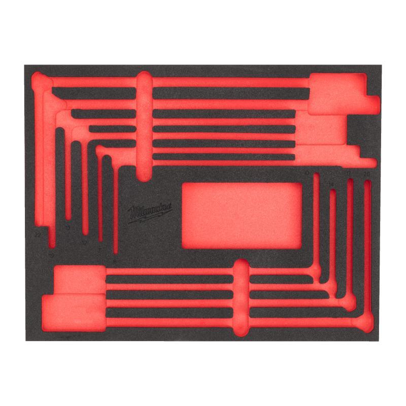 Set Di Chiavi A T Con Bussola Esagonale Snodata - Milwaukee — MODULO VUOTO PER SET CHIAVI A T 10 PZ - TERMOFORMATO
