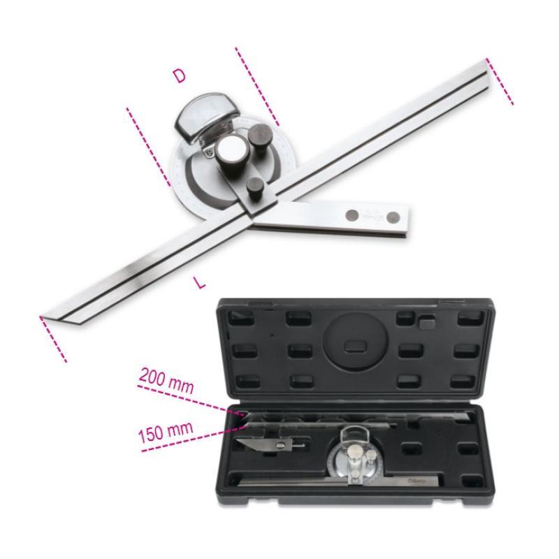 Rapportatore D’Angoli In Acciaio Inossidabile In Astuccio Di Legno 1678/C3 Beta 016780030