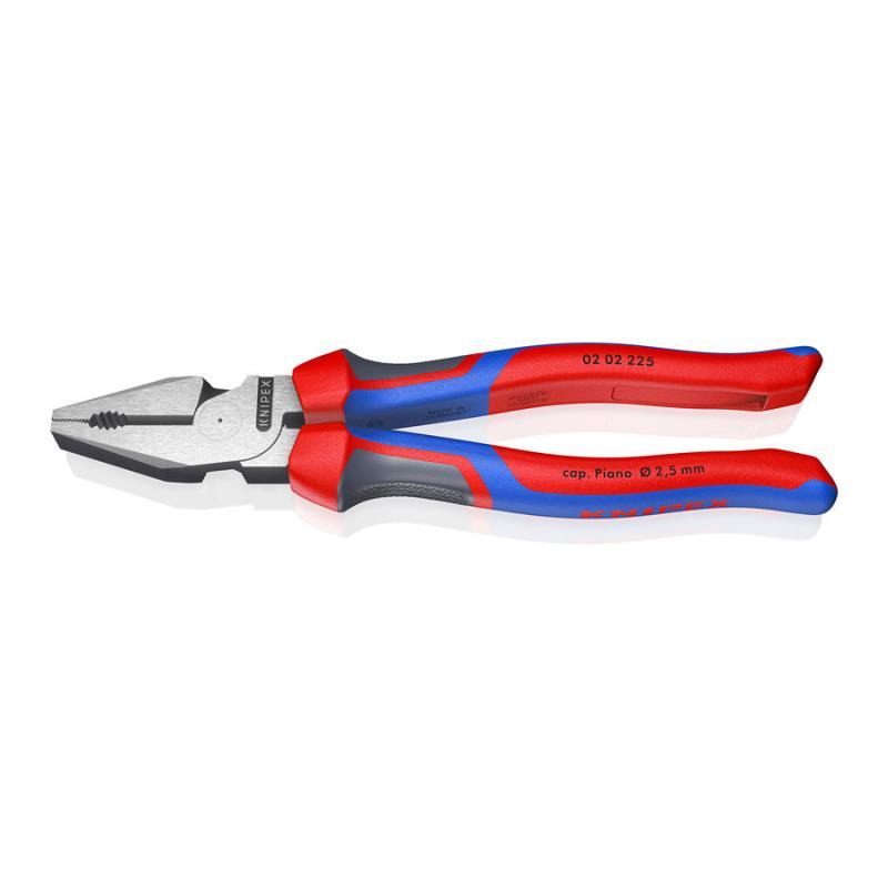 KNIPEX 02 02 225 SB Pinza universale tipo forte con manici comfort atramentata nera 225 mm in confezione Self-service