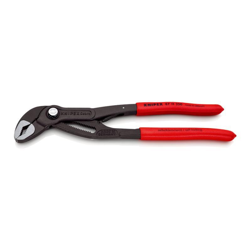 KNIPEX 87 11 250 Cobra®...matic Pinza regolabile per tubi e dadi rivestiti in resina sintetica antiscivolo bonderizzata grigia 250 mm