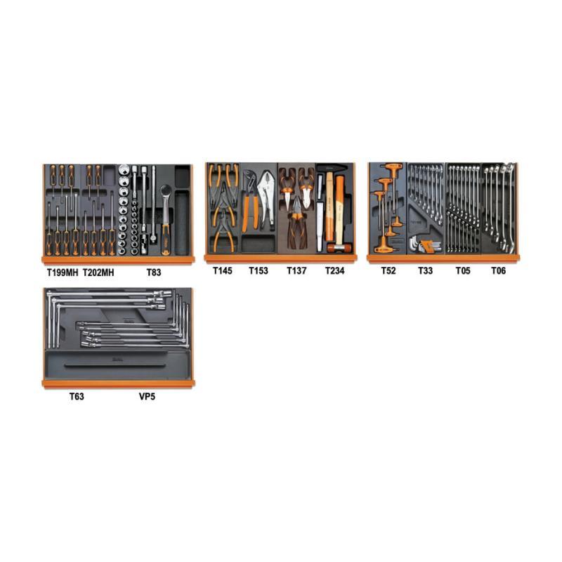 Assortimento Di 102 Utensili Per Autoriparazione In Termoformato Rigido In Abs 5904VG/3T Beta 059041510