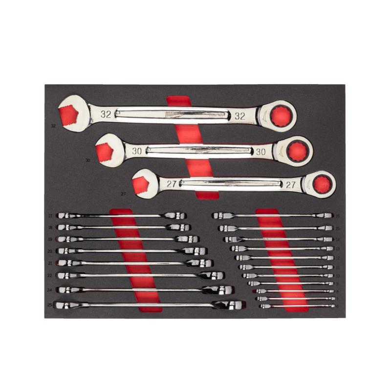 Set Di Chiavi Combinate A Cricchetto Max Bite In Modulo Morbido - Milwaukee