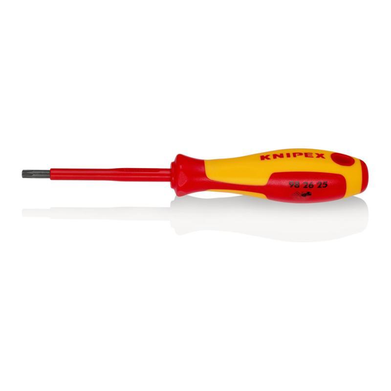 KNIPEX 98 26 25 Giraviti per elettricisti per viti Torx® impugnatura isolante, in materiale bicomponente, collaudato VDE brunita 185 mm
