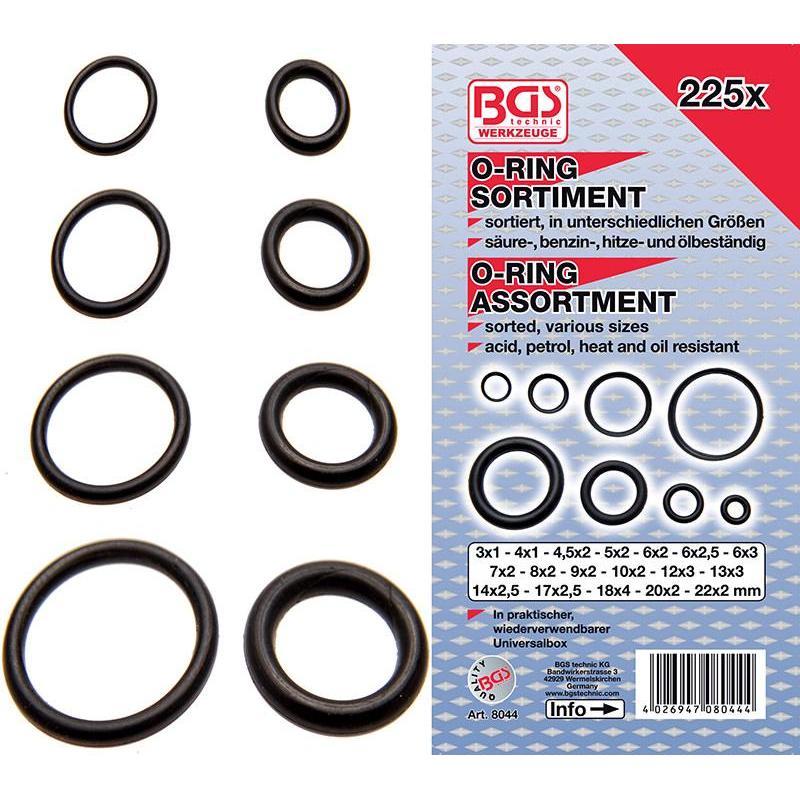 Assortimento 225 O-Ring Da 3 a 22 mm In Cassetta Di Plastica Fermec