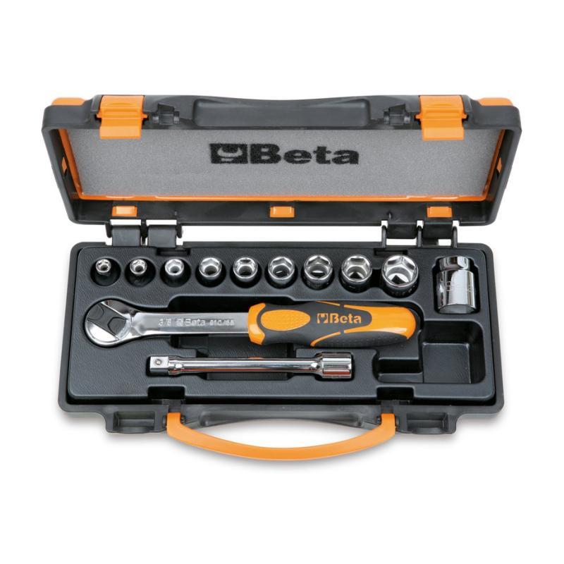 Assortimento Di 10 Chiavi A Bussola A Mano E 2 Accessori In Cassetta Di Lamiera 910A/C10 Beta 009100909