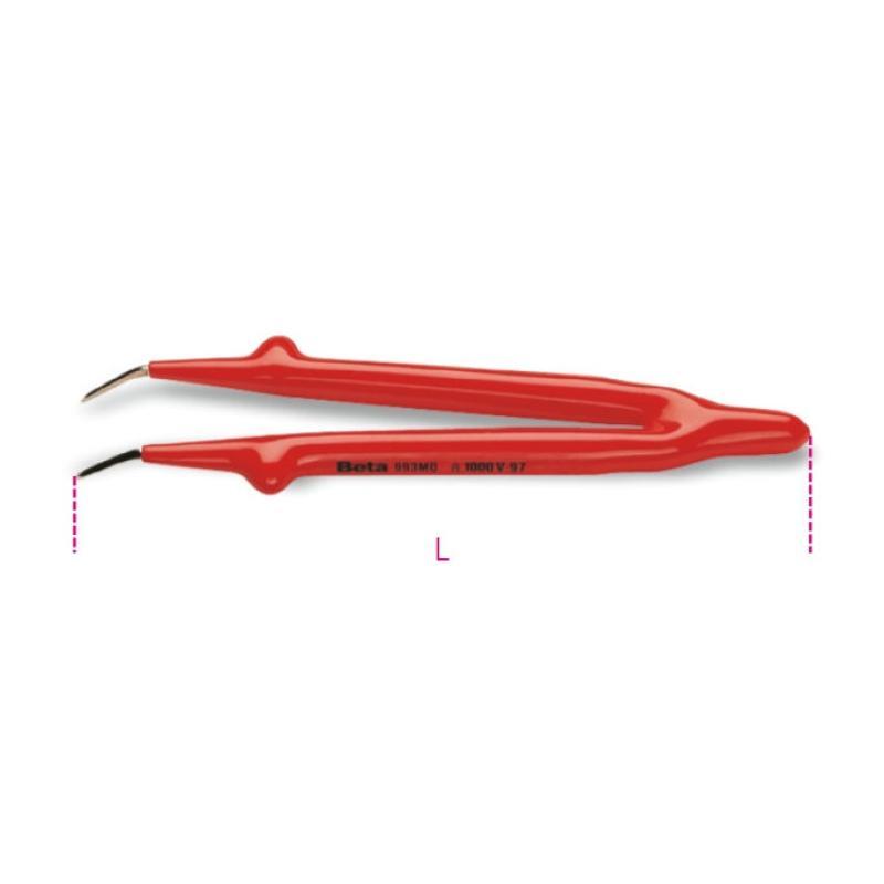 Pinzetta A Molla A Punte Curve Arrotondate, Zigrinate 993MQ Beta 009930040