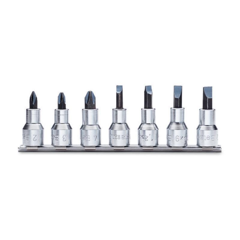 Serie Di Chiavi A Bussola A Mano A Giravite Per Viti Con Impronta A Croce Philips®E Con Intaglio Con Attacco Quadro 1/2"Cromate - Inserti Bruniti 920LH/SB7 Beta 009200478