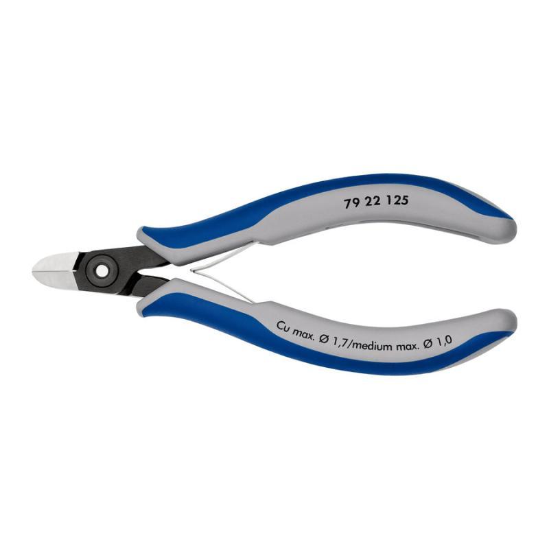 KNIPEX 79 22 125 Tronchese laterale di precisione per elettronica con impugnature multicomponente brunita 125 mm