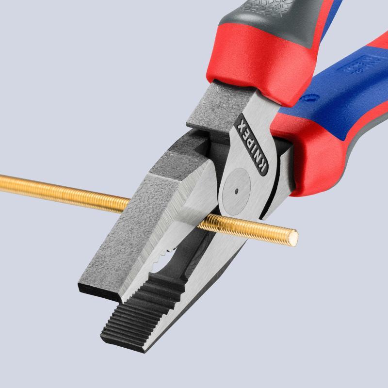 KNIPEX 02 02 200 Pinza universale tipo forte con manici comfort atramentata nera 200 mm