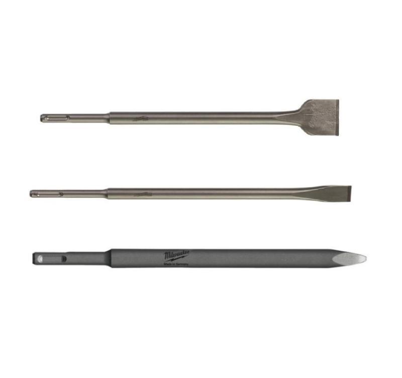 Set S 3 Pz Scalpelli Sds-Plus (Punta, Piatto, Largo) - Milwaukee 4932430001