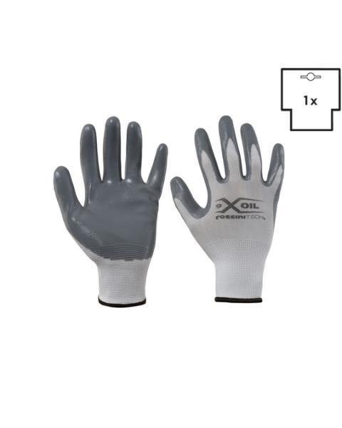 Guanto X-OIL poliestere/nitrile liscio repellente sul palmo e dorso traspirante - Rossini GGC014