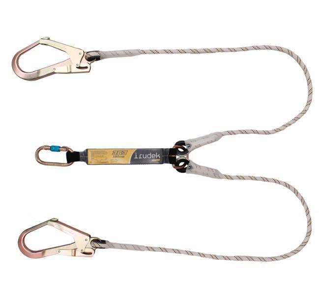 IRUDEK 363 Assorbitore Di Energia Con Doppia Corda Semistatica 140Cm Con Doppio Moschettone