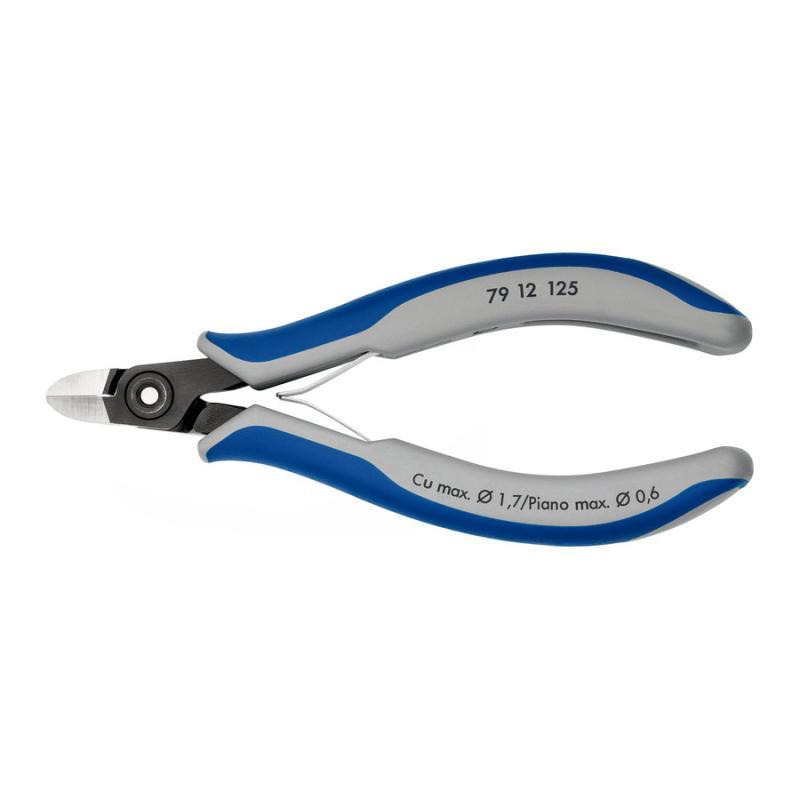 KNIPEX 79 12 125 Tronchese laterale di precisione per elettronica con impugnature multicomponente brunita 125 mm