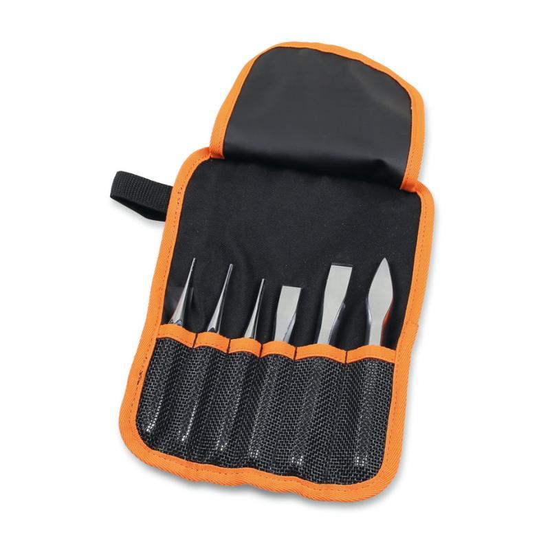 Serie Di 2 Punzoni, 1 Bulino, 2 Scalpelli Piatti E 1 Ugnetto In Busta Avvolgibile In Poliestere 38/B6N Beta 000380016